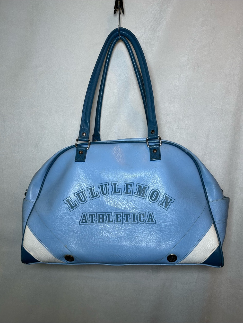 Vintage Lululemon Duffle Bowler Weekender Gym Sports Bag Y2K Pastel Light Blue